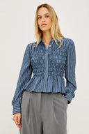 Camisa Bradshaw - Indigo Stripe