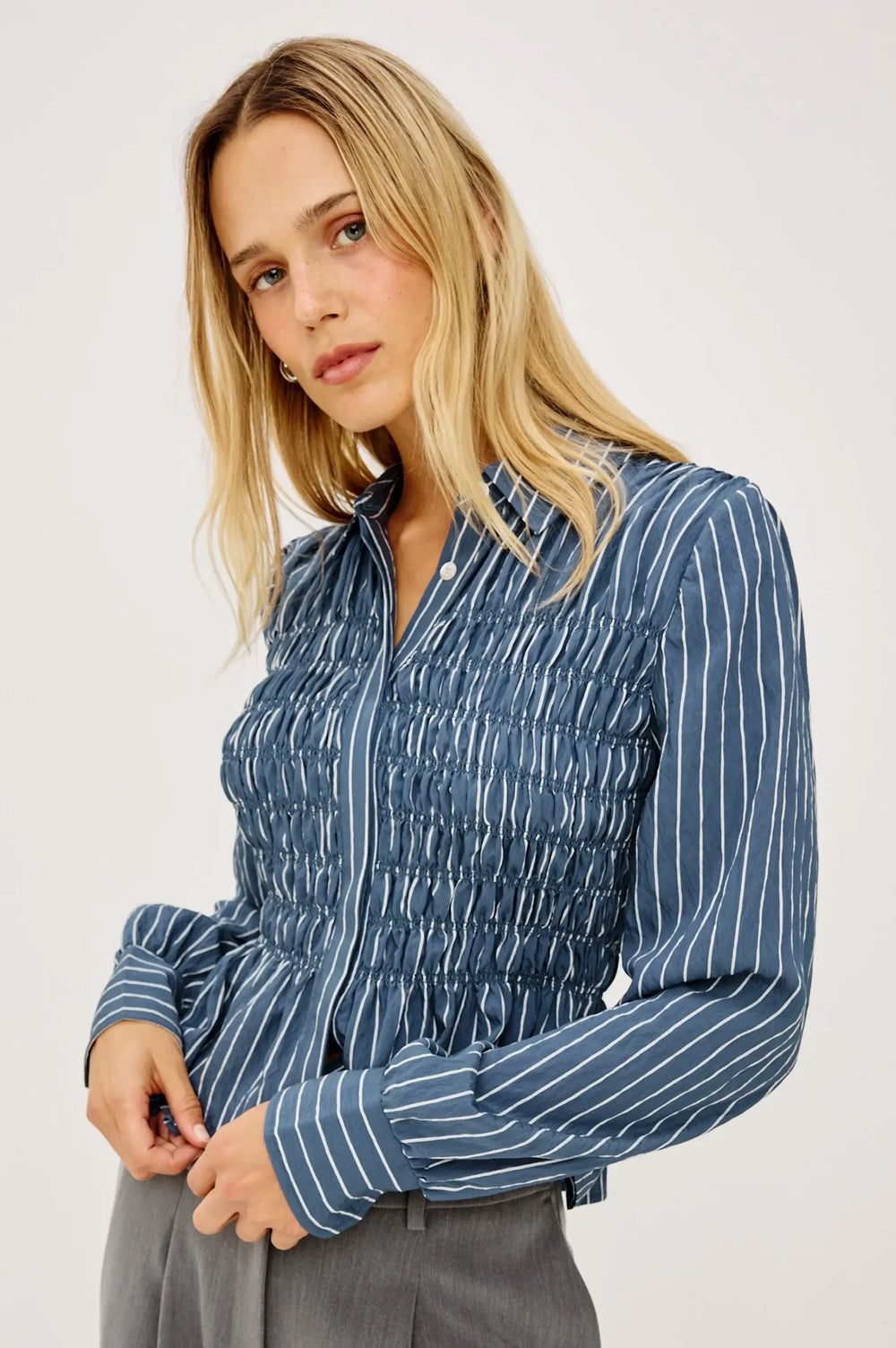 Camisa Bradshaw - Indigo Stripe