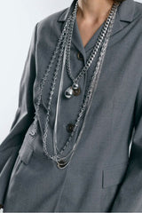 Collar Pera - plateado